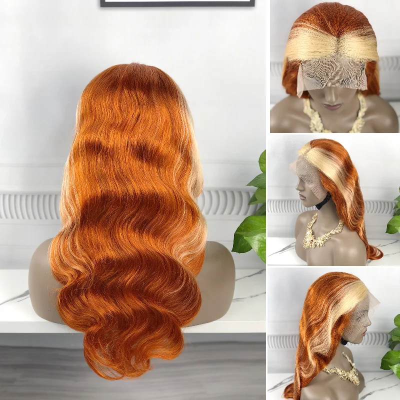 Synthetic lace wig with a heat - resistant formula13*4 Lace Wig Body Wave Natural Human Hair Lace Wigs Color P613/350# 250% Density