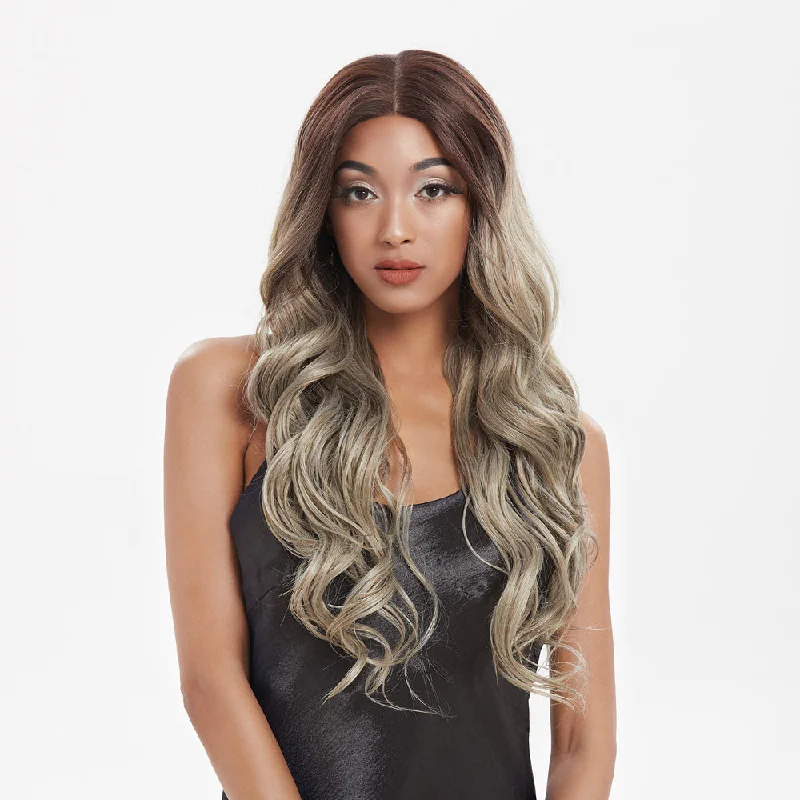 Synthetic lace wig with a heat - resistant formulaNOBLE Easy 360 Synthetic Lace Frontal Wig | 29 Inch Loose Wave | Ash Blonde | Arika