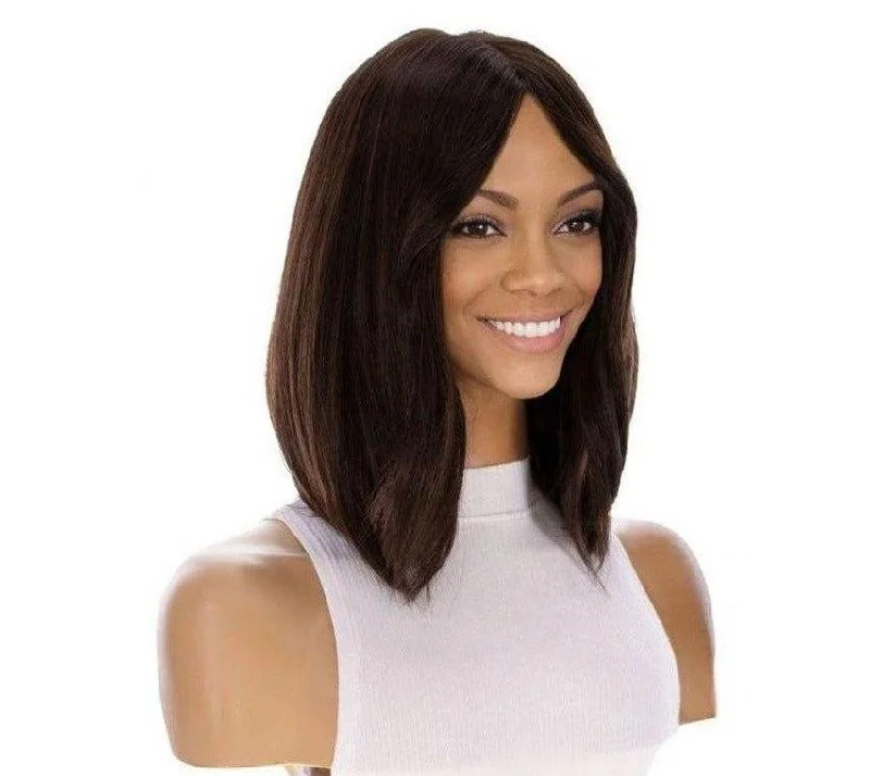 Human - hair wig with a 180 - density for a full and thick appearance13" Victoria Silk Top Wig Dark Brown