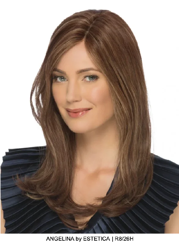 Human - hair wig with a pre - plucked hairline for a more natural lookAngelina Remy Human Hair Wig (Mono Top)