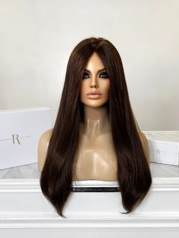 Human - hair wig with a silk - base cap for a comfortable and smooth feelGlamour and More | 100% Remy Human Hair | French Drawn Monofilament Top (100% Hand-Tied Base) - Raquel Welch