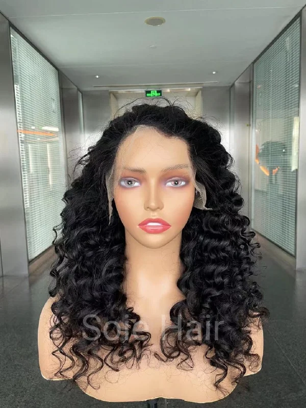 Full - lace wig with a natural - looking hairline for a seamless appearanceCurly Lace Frontal Wigs