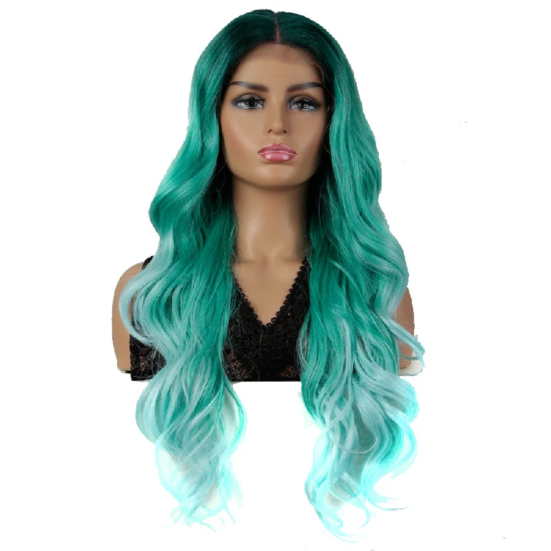 Lace wig with a wavy texture for a beachy lookNOBLE Easy 360 Synthetic HD Lace Frontal Wigs For Women| 29 Inch Loose Wave | Light Blue Arika