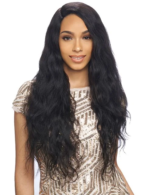 Synthetic lace wig with a heat - resistant formulaHarlem 125 100% Human Hair Brazilian Natural Remy 13x5 Ultra HD Lace Wig 32" - BL043