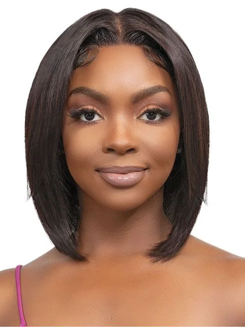 Lace wig with a 200 - density for a full and thick appearanceJanet Collection 100% Natural Virgin Remy Human Hair with 13X4 Frontal Part Glueless RAGINI Lace Wig