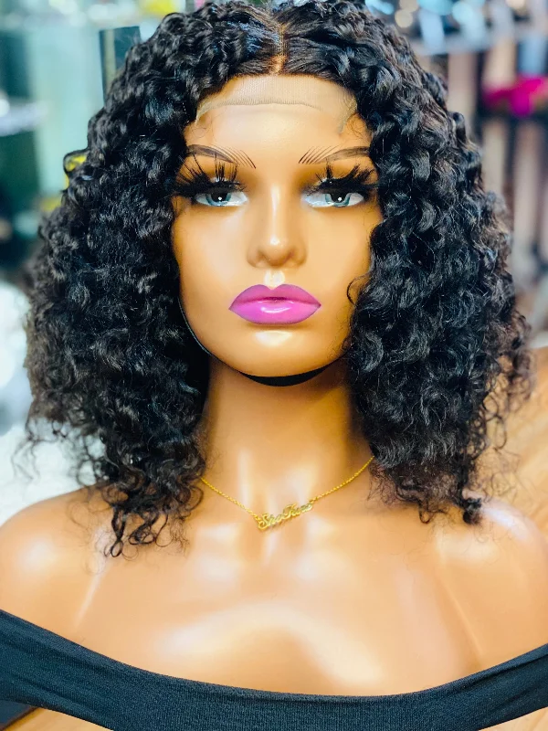 Lace wig with a pre - plucked hairline for a more natural lookKrishna