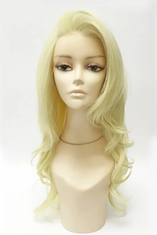 Lace wig with a wispy fringe for a soft and feminine lookLace 008 | Synthetic Lace Front Wig with Transparent Lace