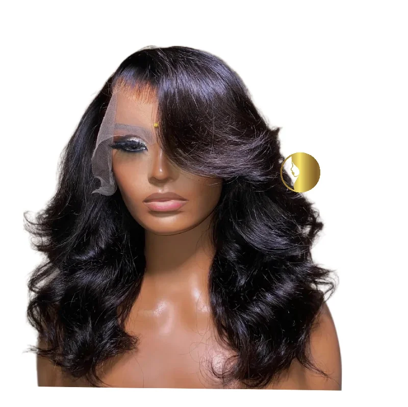 Lace wig with a honey - blonde color for a warm and sunny appearanceLoose Curly Lace Frontal Wigs