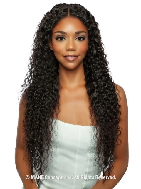 Lace wig with a middle - part for a classic and elegant styleMane Concept 100% Unprocessed Human Hair Trill 13x4 HD Glueless Lace Wig - TRE2168-WNW JERRY CURL 30"