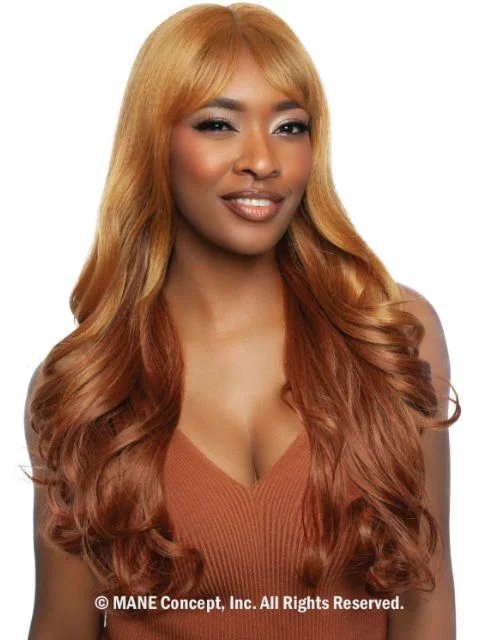 Lace wig with a wavy texture for a beachy lookMane Concept Brown Sugar HD Caramel Fiesta Glueless Lace Front Wig  (BSCF203) -CARAMEL 03