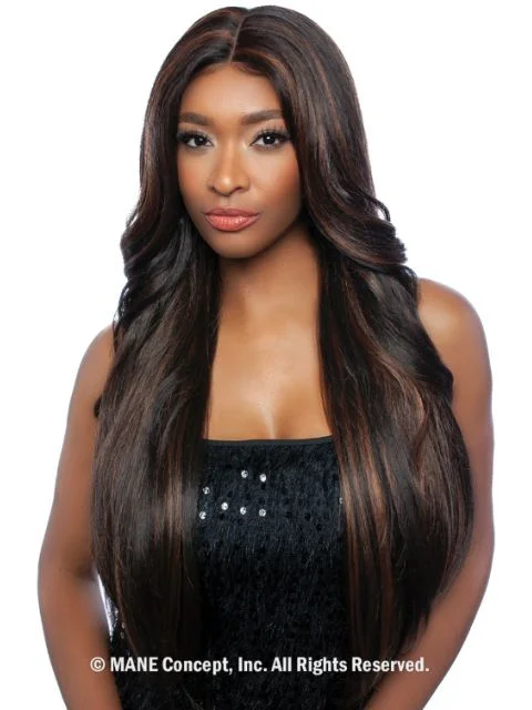 Lace wig with a 200 - density for a full and thick appearanceMane Concept Red Carpet HD Trendy Glueless Lace Front Wig - RCTD214 BRANDY