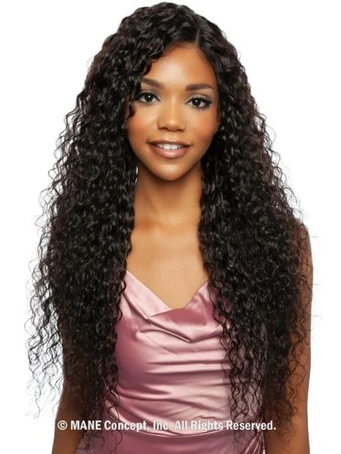 Lace wig in a chocolate - brown color for a rich and warm appearanceMane Concept Trill 100% Unprocessed Human Hair HD Lace Front Wig - TR212 SPANISH WAVE 30"