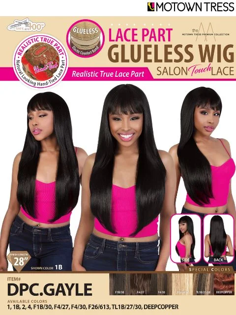 Lace wig with a silk - base cap for a comfortable and smooth feelMotown Tress  Realistic True Part Glueless Lace Part Wig - DPC.GAYLE