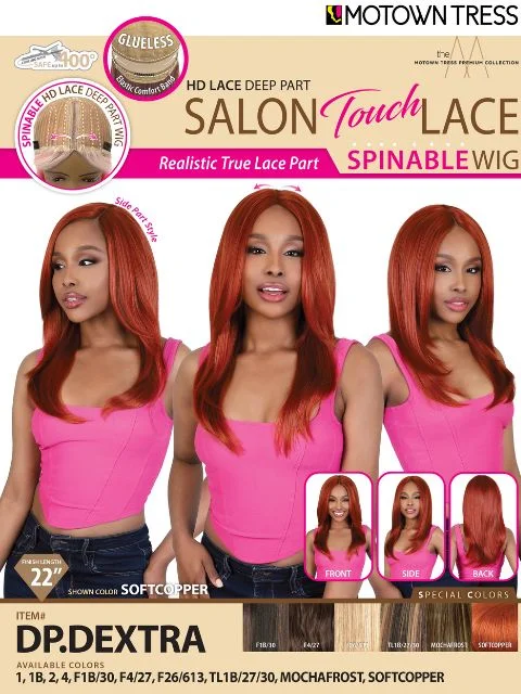 Adjustable - cap lace wig for a comfortable fitMotown Tress Salon Touch Glueless HD Lace Deep Part Lace Wig - DP.DEXTRA