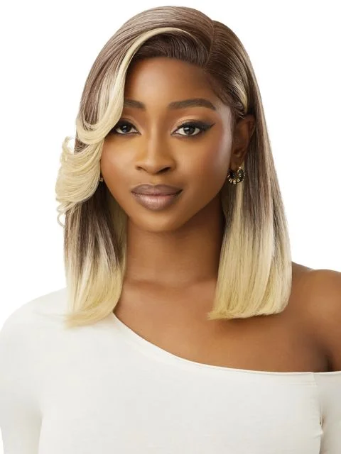 Lace wig with a straight texture for a sleek and minimalist lookOutre HD Transparent Glueless Lace Front Wig -ELLIS