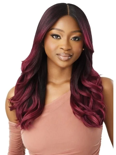 Lace wig with a side - swept bang for a sophisticated lookOutre Melted Hairline Premium Synthetic Glueless HD Lace Front Wig -ADELA