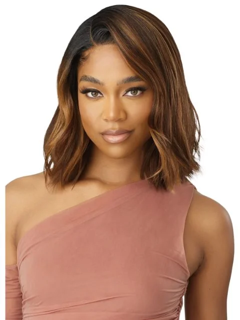 Lace wig with a middle - part for a classic and elegant styleOutre Melted Hairline Premium Synthetic Glueless HD Lace Front Wig - ADELINA