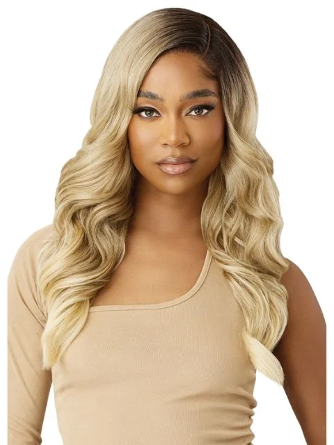 Lace wig with a side - swept bang for a sophisticated lookOutre Melted Hairline Premium Synthetic Glueless HD Lace Front Wig - ELIANNE