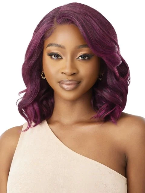 Lace wig with a 200 - density for a full and thick appearanceOutre Melted Hairline Premium Synthetic Glueless HD Lace Front Wig - JUDI