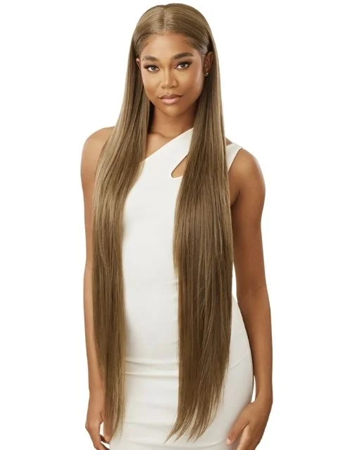 Lace wig with a honey - blonde color for a warm and sunny appearanceOutre Melted Hairline Premium Synthetic Glueless HD Lace Front Wig - KAYMORE