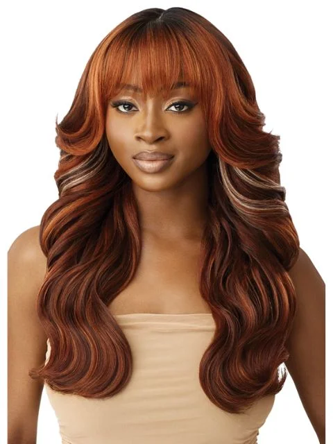 Synthetic lace wig with a heat - resistant formulaOutre Melted Hairline Premium Synthetic Glueless HD Lace Front Wig - MANDISA