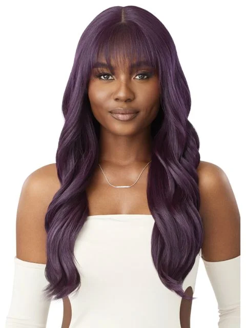 Lace wig with a wavy texture for a beachy lookOutre Melted Hairline Premium Synthetic Glueless HD Lace Front Wig - MATILDA