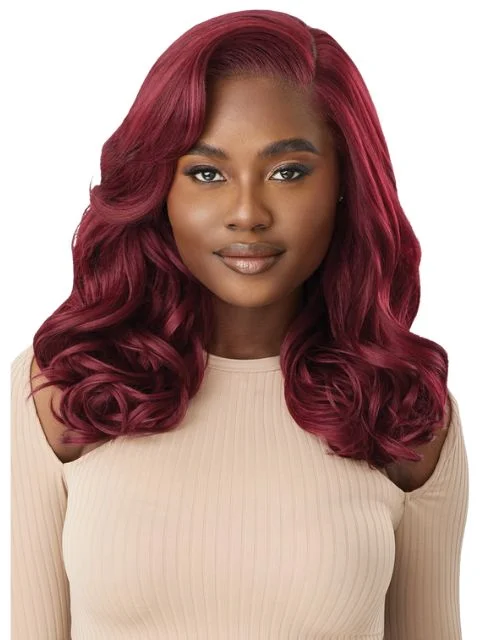 Lace wig with a 200 - density for a full and thick appearanceOutre Melted Hairline Premium Synthetic Glueless HD Lace Front Wig - SHELBY