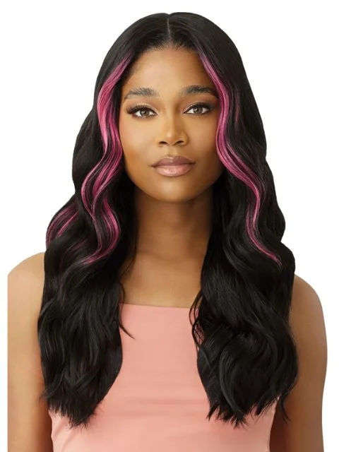 Lace wig in a chocolate - brown color for a rich and warm appearanceOutre Perfect Hairline Fully Hand-Tied 13X6 Glueless HD Lace Front Wig  - JAINA