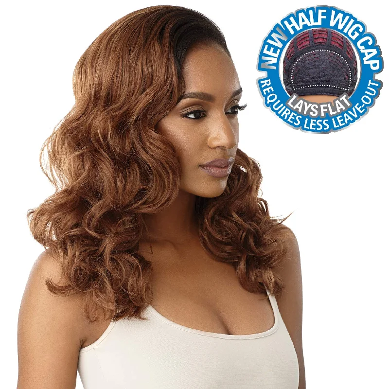 Lace wig with a 13x4 lace frontal for a wide - parting areaOUTRE QUICK WEAVE - CARLY