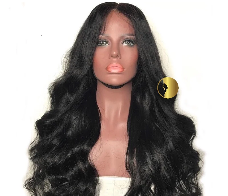 Lace wig with a silk - base cap for a comfortable and smooth feel100% Virgin Body Wave Human Hair Lace Wigs