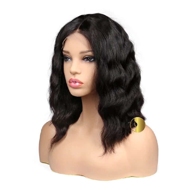 Synthetic lace wig with a heat - resistant formulaRaw Cambodian Wavy Virgin Lace Frontal Wigs