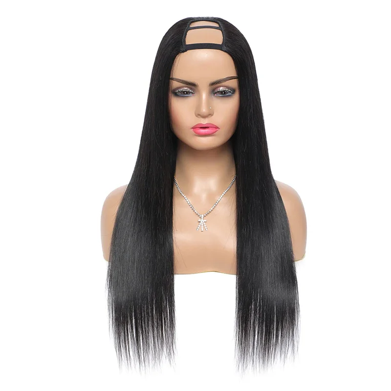 Lace wig with a silk - base cap for a comfortable and smooth feel100% Virgin Human Hair Straight U-Part and V-Part Wigs