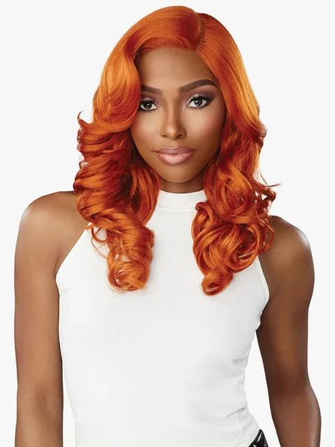 Lace wig with a pre - plucked hairline for a more natural lookSensationnel Shear Muse Spice Krush Empress Lace Front Edge Wig - SHAYLA