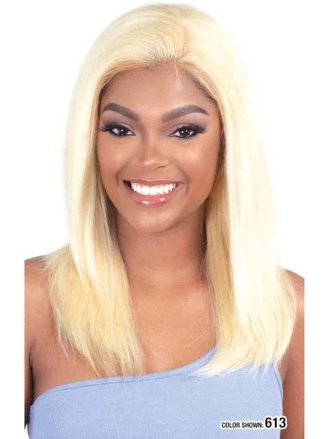 Lace wig with a middle - part for a classic and elegant styleShake N Go Naked Brazilian 100% Natural Human Hair Lace Front Wig - ADDISON