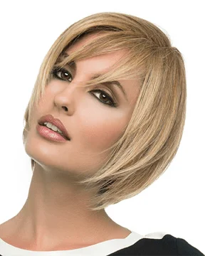 Human - hair wig with a straight texture for a sleek and minimalist lookShyla