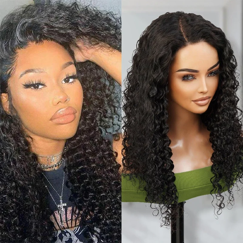 Full - lace wig with a natural - looking hairline for a seamless appearanceUpScale 100% Human Hair Wear and Go Pre Cut Pre Plucked Glueless 5x5 Closure Wig Water Wave 22"