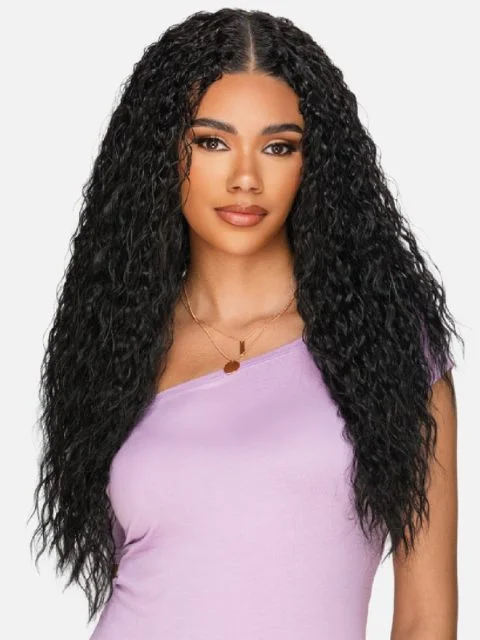 Lace wig with a wavy texture for a beachy lookVivica A Fox 100% Human Hair Blend U Part & V Part Wig - V-RING