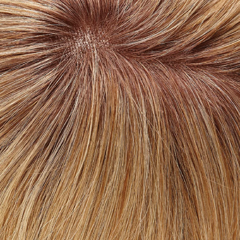 27T613S8 | Shaded Sun | Med Natural Red-Gold Blonde & Pale Natural Gold Blonde Blend and Tipped, Shaded w/ Med Brown