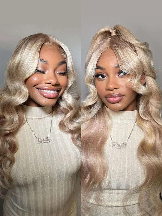 Colored wig with a straight texture for a sleek and minimalist look[Flash Sale] Ash Blonde Hair 13x4 Transparent Lace Front Wig 250% Density