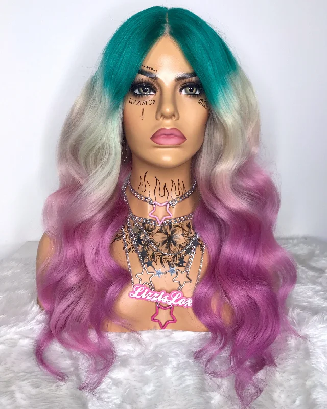 Colored wig with a side - part for a more flattering appearanceGarden of Eden - Fake Scalp Silk Top