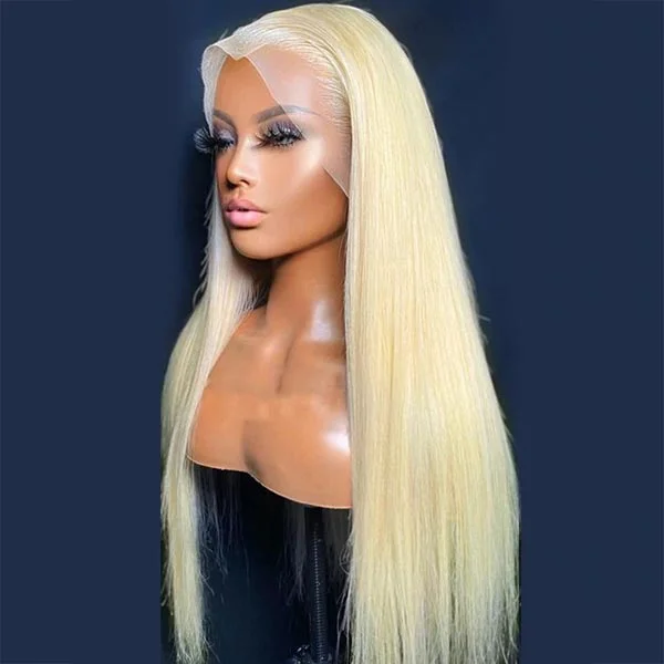 Colored wig with a blue - green ombre effect for a unique and trendy appearanceJunoda Hair 613 Honey Blonde Human Hair Lace Wig For Women High Quality