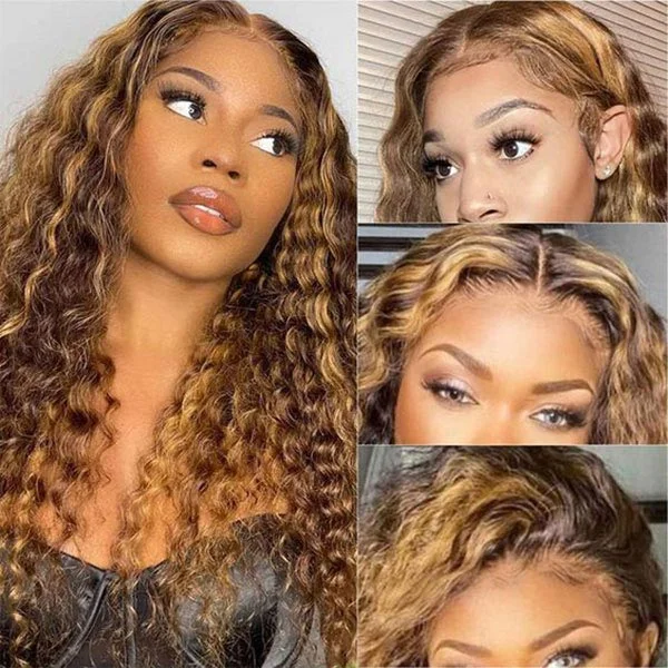 Colored wig with a silver - grey color for a trendy and cool - toned lookJunoda Wear & Go Highlight Wig Brown Blonde Color Deep Wave Pre-Cut Glueless Lace Wig Obodo Oyinbo Tv Recommend