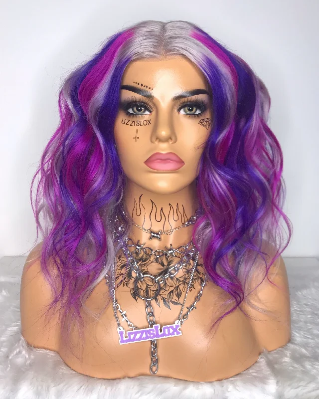 Colored wig with a middle - part for a classic and elegant styleLavender Lust - T part Wigs