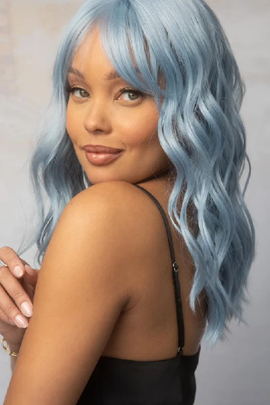 Human - hair colored wig for a natural and luxurious feelLush Wavez <br>Synthetic Lace Front with Lace Part Wig