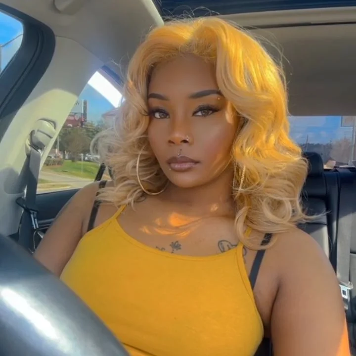 Colored wig with a wavy texture for a beachy and fun lookPre-Plucked Hair Line 13x4 /4x4 Blonde #613 Body Wave Lace Frontal Colored Bob Wigs Human Hair - Amanda Hair