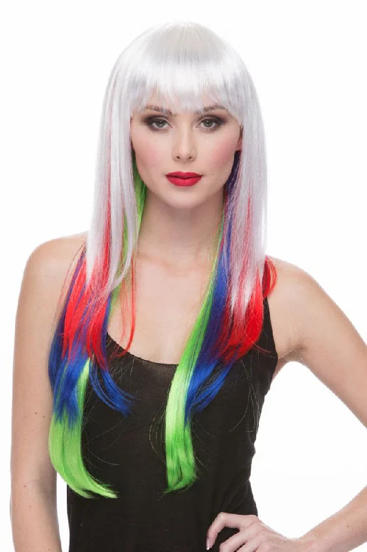 Colored wig with a wispy fringe for a soft and feminine lookDerby Girl <br>Synthetic Wig