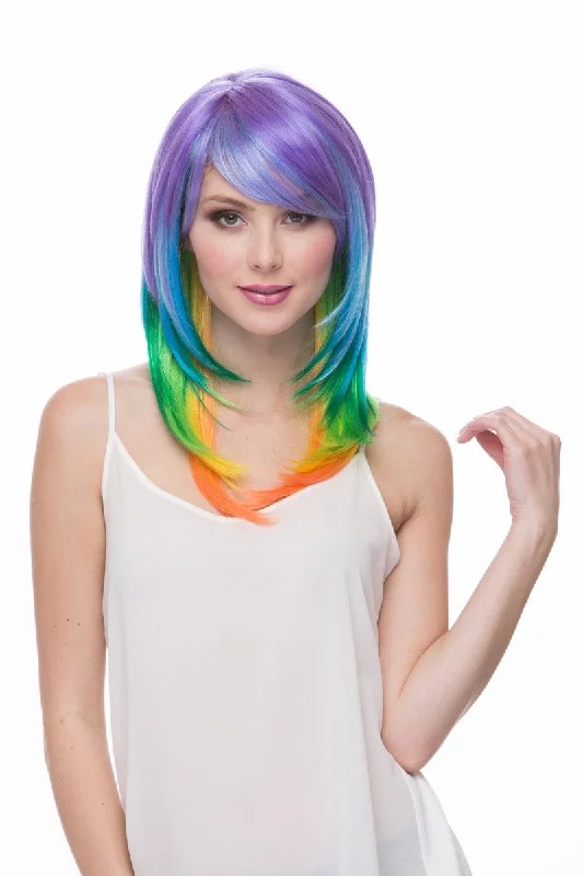 Colored wig with a purple - violet shade for a regal and elegant lookPop Rock <br>Synthetic Wig