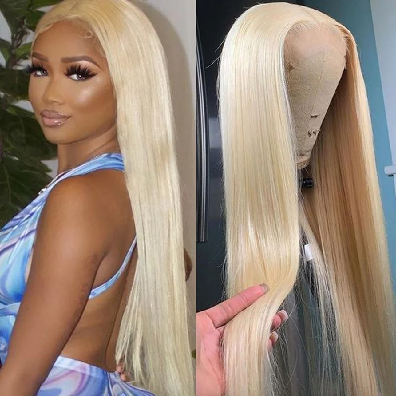 Human - hair colored wig for a natural and luxurious feelStraight Blonde Wigs 613 Straight 5x5 HD Transparent Lace Closure Wig-Amanda Hair