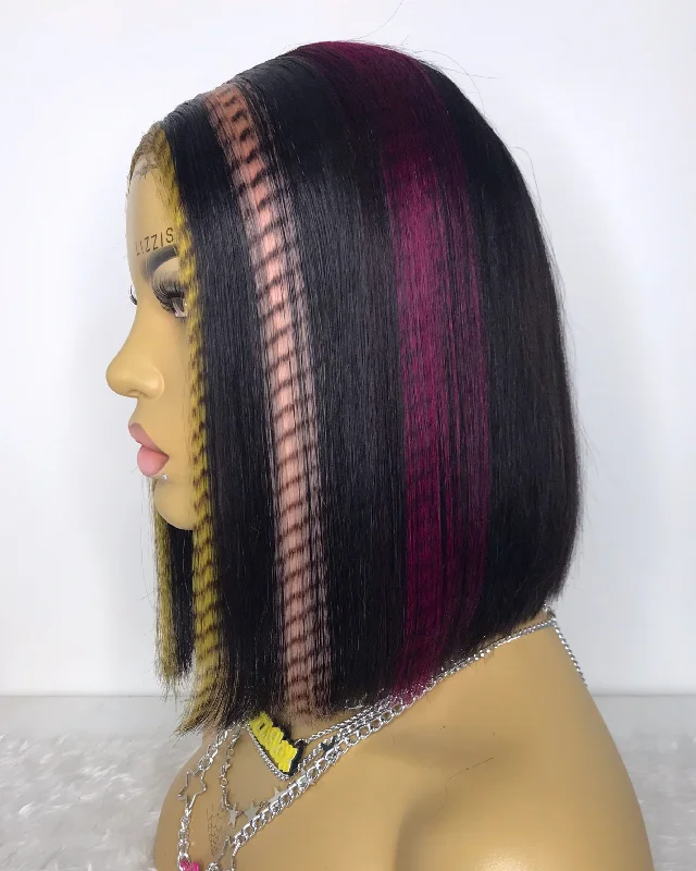 Colored wig with a wavy texture for a beachy and fun lookY2K Rebel - 4x4 closure