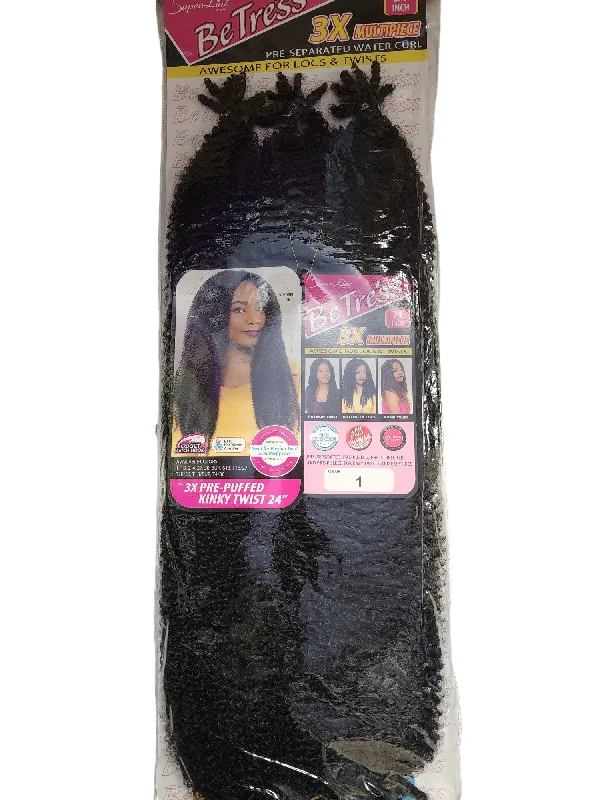 Braided wigs with a middle - part for a classic and elegant style3X Pre-Puffed Kinky Twist